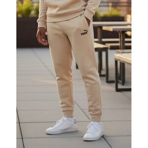 Puma Men's Fleece Pants Activewear Size XL Beige Joggers Training‎ Gym Running